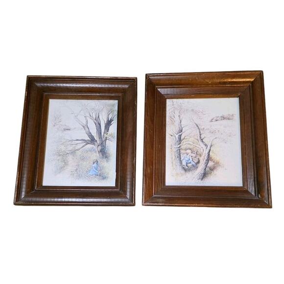 Vintage Home Interiors 13 X 12 Jack &Jill Framed Art 1979 - Picture 1 of 5